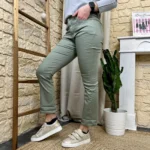 Jean 7/8ème femme VOGGO T36 T44 - kaki - 44