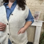 Gilet sans manches femme en maille « Jolies Formes » - rouge - 52