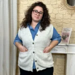 Gilet sans manches femme en maille « Jolies Formes » - rouge - 52