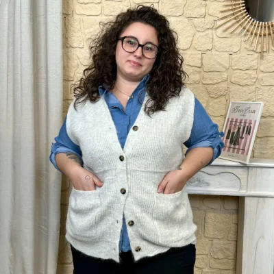 J801-Gilet sans manches (GT) - beige - 48