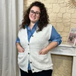 Gilet sans manches femme en maille « Jolies Formes » - rouge - 52