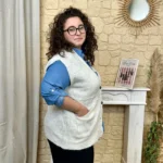 Gilet sans manches femme en maille « Jolies Formes » - rouge - 52