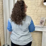 Gilet sans manches femme en maille « Jolies Formes » - gris - 48