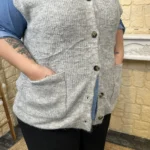 Gilet sans manches femme en maille « Jolies Formes » - gris - 48