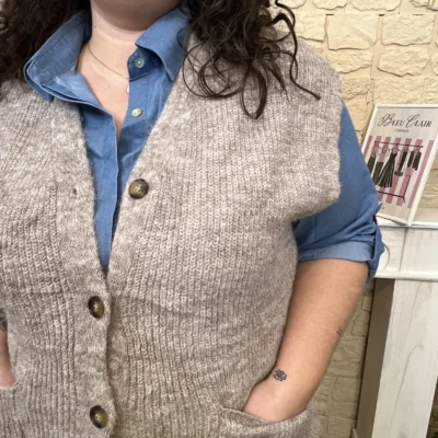 J801-Gilet sans manches (GT) - taupe - 48