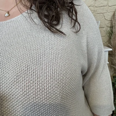 J762 - Pull uni (GT) - beige - taille-unique-grande-taille