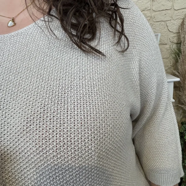 J762 - Pull uni (GT) - beige - taille-unique-grande-taille