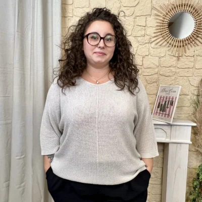 J762 - Pull uni (GT) - beige - taille-unique-grande-taille