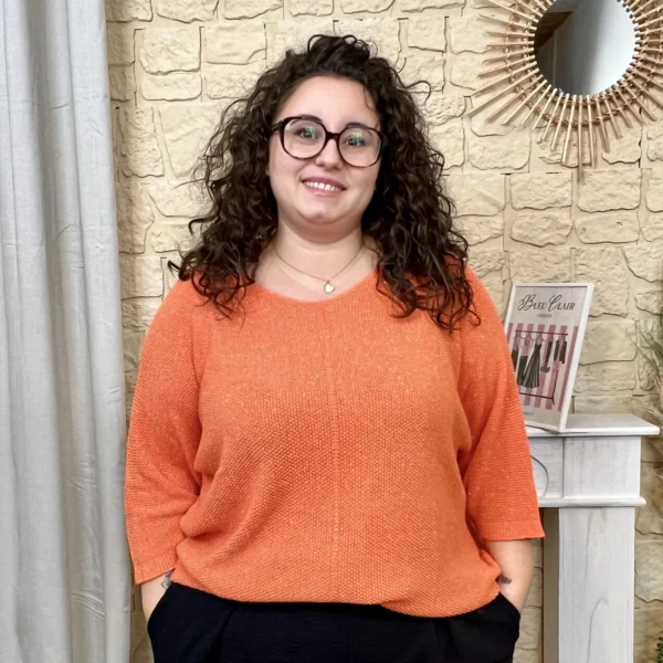 J762 - Pull uni (GT) - orange - taille-unique-grande-taille