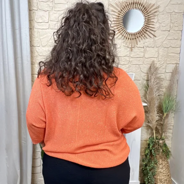 J762 - Pull uni (GT) - orange - taille-unique-grande-taille