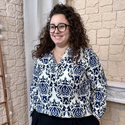 J799- Blouse arabesque (T44-T52) - marine - 52