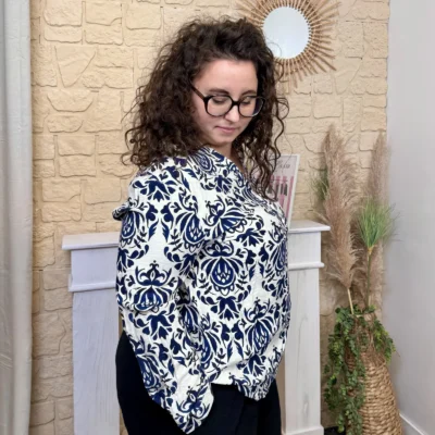 J799- Blouse arabesque (T44-T52) - marine - 52