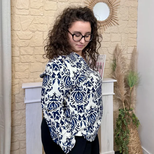 J799- Blouse arabesque (T44-T52) - marine - 52