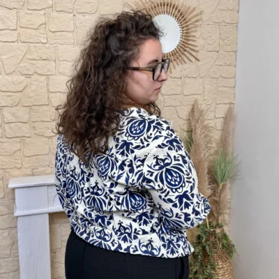 J799- Blouse arabesque (T44-T52) - marine - 52