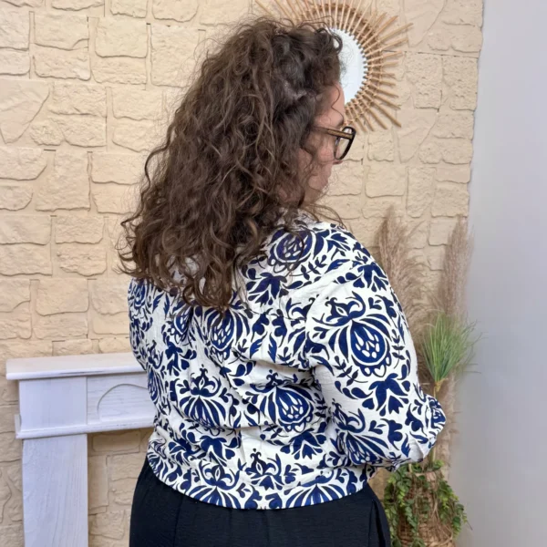 J799- Blouse arabesque (T44-T52) - marine - 52