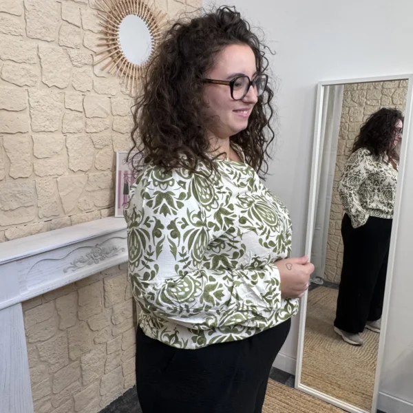 J799- Blouse arabesque (T44-T52) - vert - 52