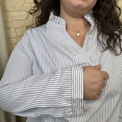 J780- Blouse rayée (T44-T48) - blanc - 52