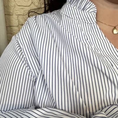 J780- Blouse rayée (T44-T48) - blanc - 52