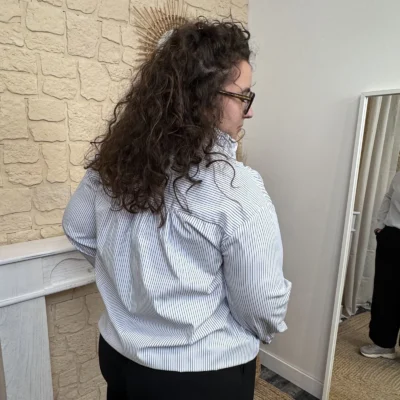 J780- Blouse rayée (T44-T48) - blanc - 52