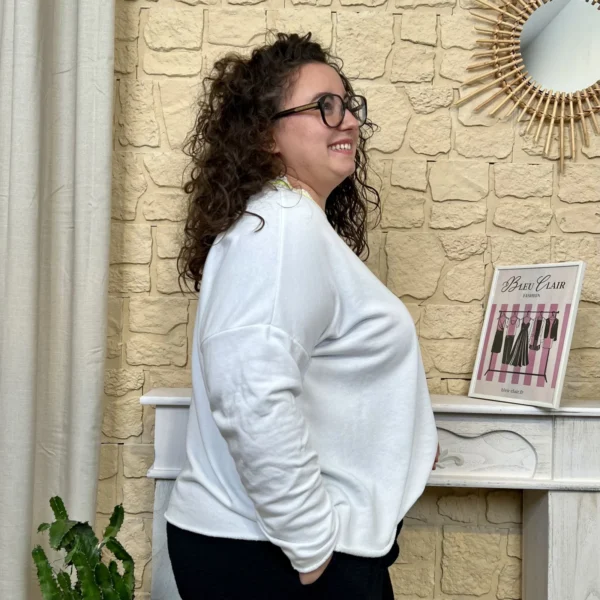 J369- Sweat (GT) - blanc - taille-unique-grande-taille