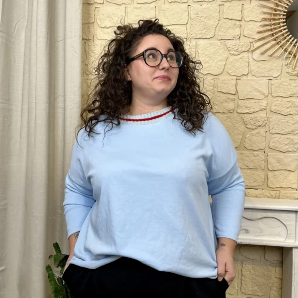 J369- Sweat (GT) - bleu-ciel - taille-unique-grande-taille