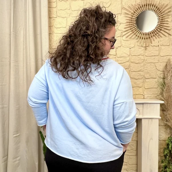 J369- Sweat (GT) - bleu-ciel - taille-unique-grande-taille