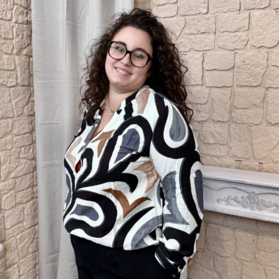 J789- Blouse graphique (T44-T52) - noir - 52