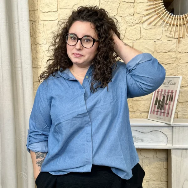 J765- Chemise By-One (T40-T48) - bleu-jeans - 48