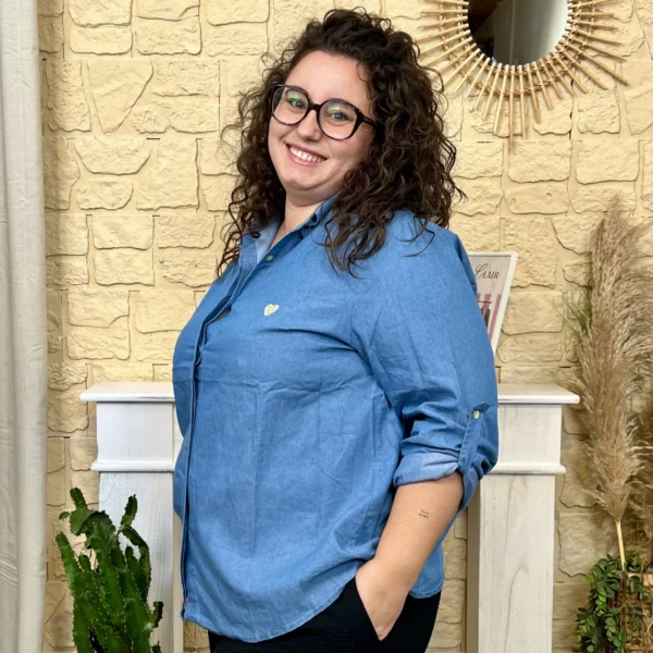 J765- Chemise By-One (T40-T48) - bleu-jeans - 48