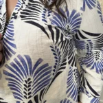 Blouse imprimé éventail (T44-T52) - bleu-royal-noir - 52