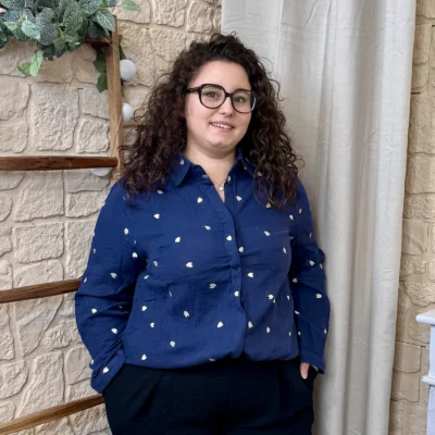 J772 - Chemise petits cœurs (T40-T48) - marine - 48