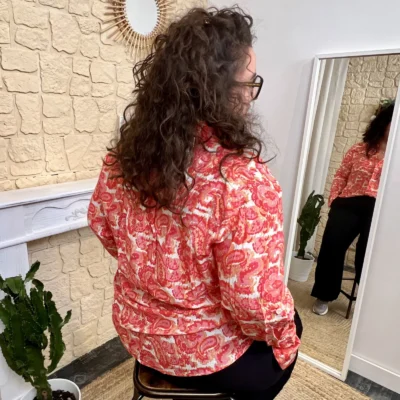 J783- Chemise imprimée (T40-T48) - rouge - 48