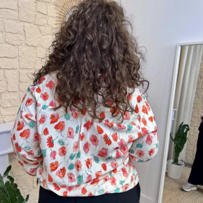 J790-Chemise By One fleurs (T40-T48) - corail - 48