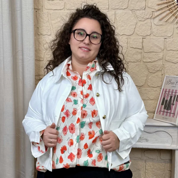 J761 - Veste courte (T44-T52) - blanc - 52