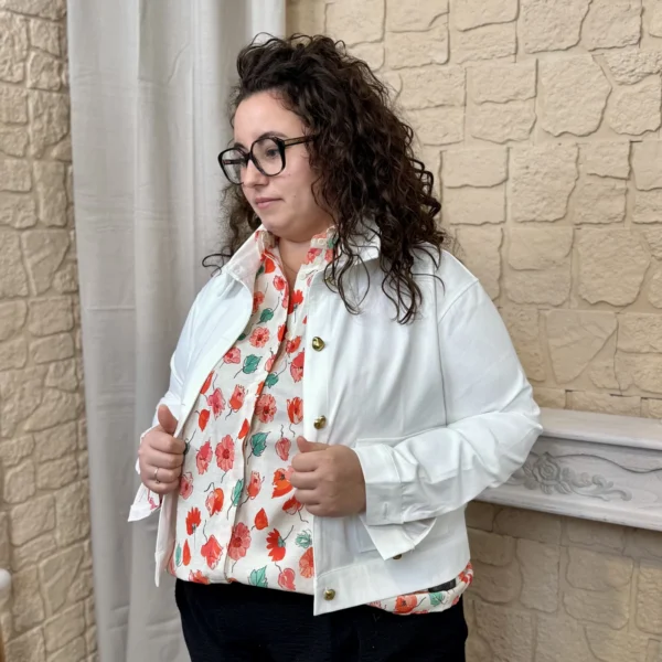 J761 - Veste courte (T44-T52) - blanc - 52