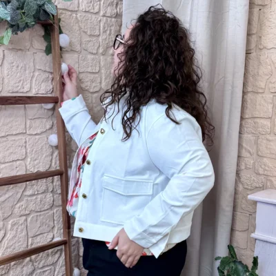 J761 - Veste courte (T44-T52) - blanc - 52