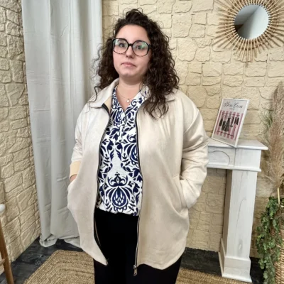 J756 - Veste suédine (GT) - beige - taille-unique-grande-taille