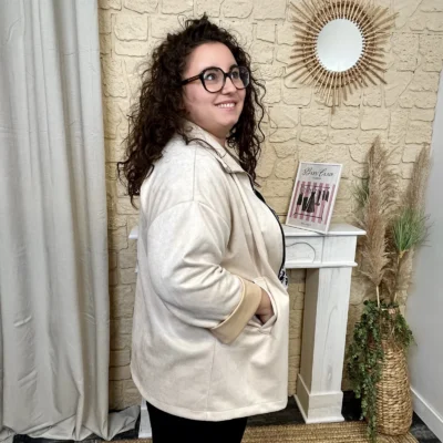J756 - Veste suédine (GT) - beige - taille-unique-grande-taille