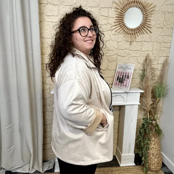J756 - Veste suédine (GT) - beige - taille-unique-grande-taille