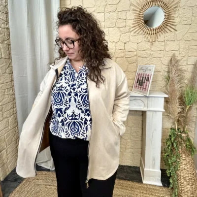 J756 - Veste suédine (GT) - beige - taille-unique-grande-taille