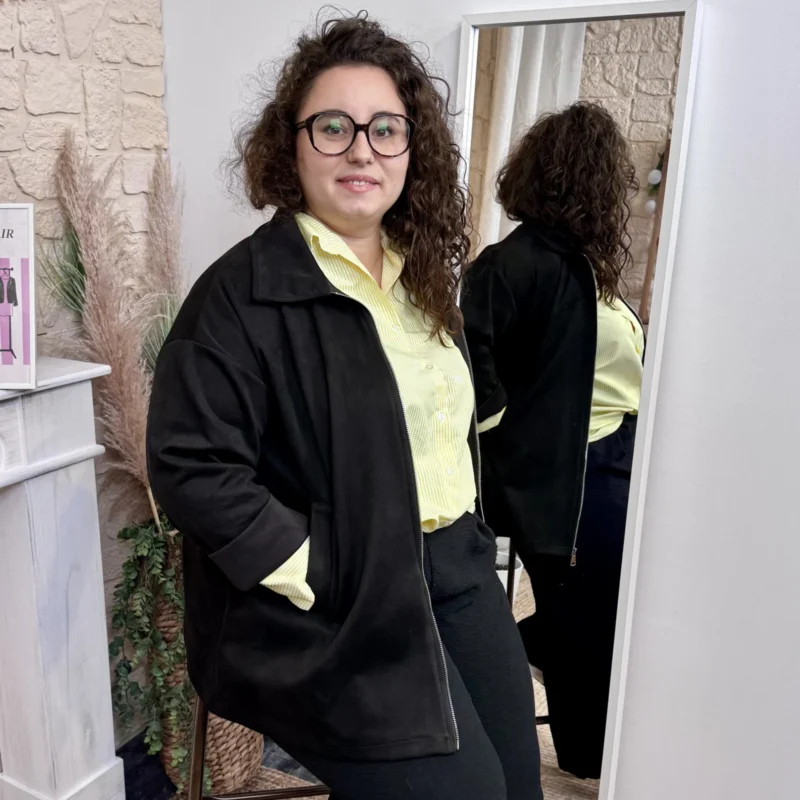 Veste suédine (GT) - noir - taille-unique-grande-taille