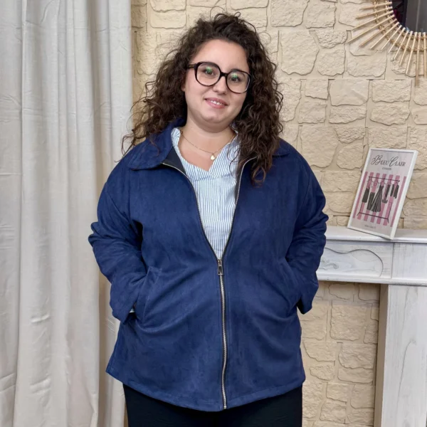 J756 - Veste suédine (GT) - marine - taille-unique-grande-taille