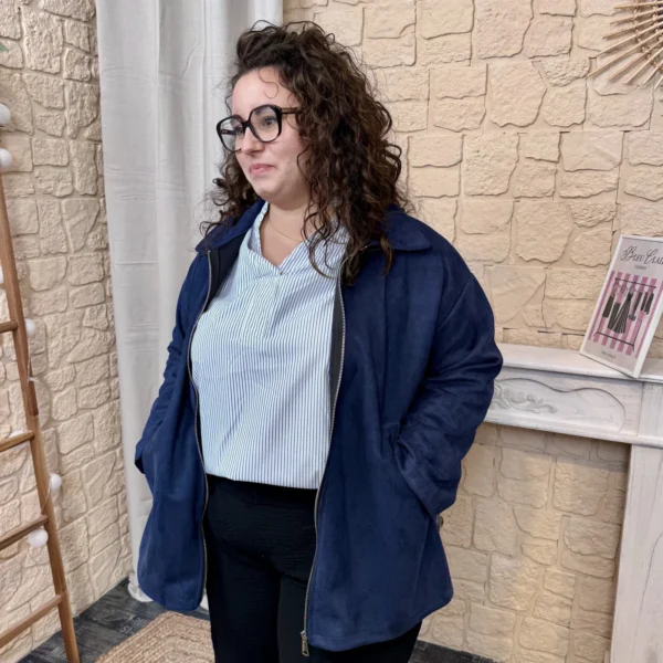 J756 - Veste suédine (GT) - marine - taille-unique-grande-taille