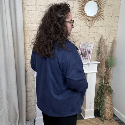 J756 - Veste suédine (GT) - marine - taille-unique-grande-taille