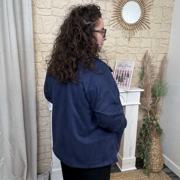J756 - Veste suédine (GT) - marine - taille-unique-grande-taille