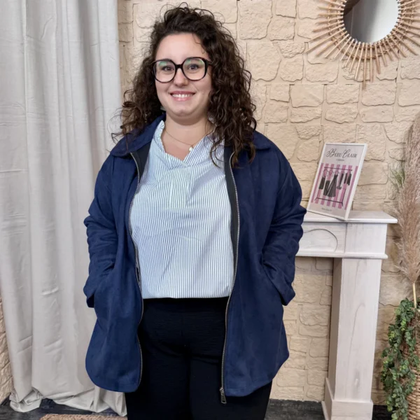 J756 - Veste suédine (GT) - marine - taille-unique-grande-taille