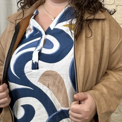 J756 - Veste suédine (GT) - camel - taille-unique-grande-taille