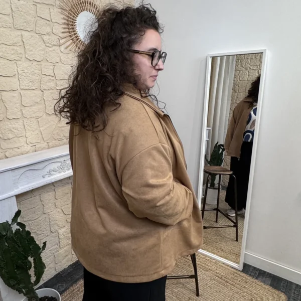 J756 - Veste suédine (GT) - camel - taille-unique-grande-taille