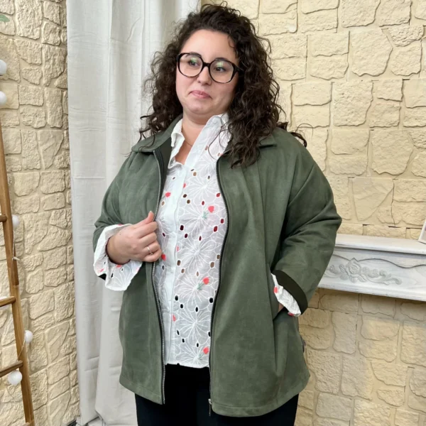 J756 - Veste suédine (GT) - kaki - taille-unique-grande-taille