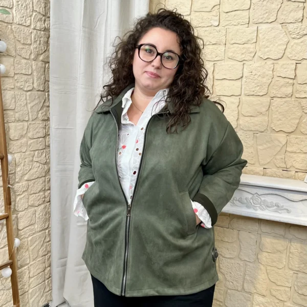 J756 - Veste suédine (GT) - kaki - taille-unique-grande-taille